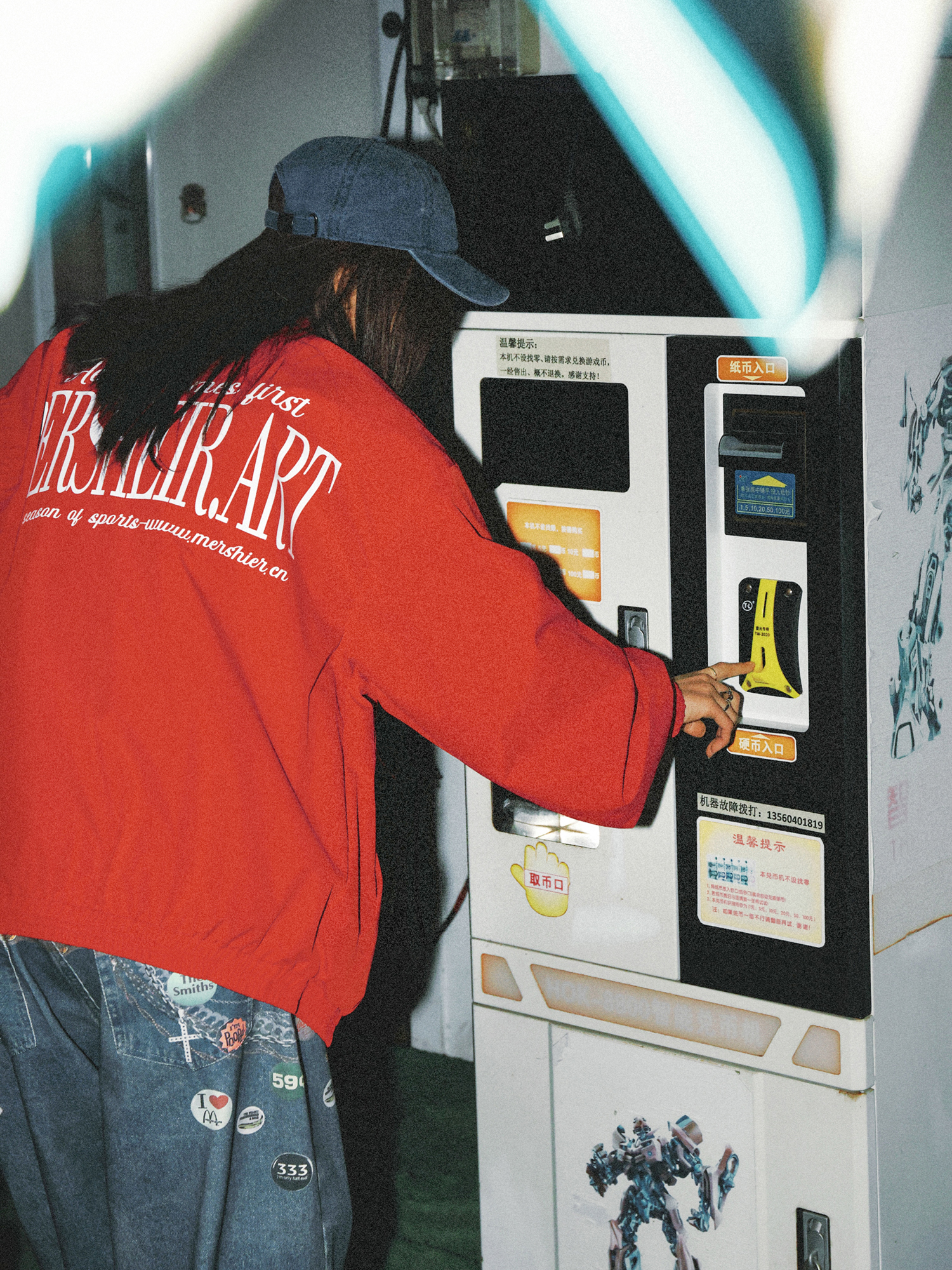 Red American Retro Letter Print Work Jacket for Women - Loose Fit Versatile Spring Jacket in Casual Style Red American Retro Letter Print Work Jacket for Women - Loose Fit Versatile Spring Jacket in Casual Style