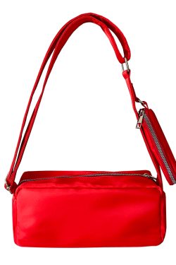 Red Casual Crossbody Pillow Bag for Women - 2024 Summer Small Square Underarm Shoulder Bag, Versatile Niche Style