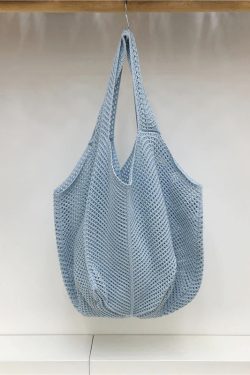 Red Large Hollow Woven Shoulder Bag - Casual Lazy Style, Handmade Korean Version 2025