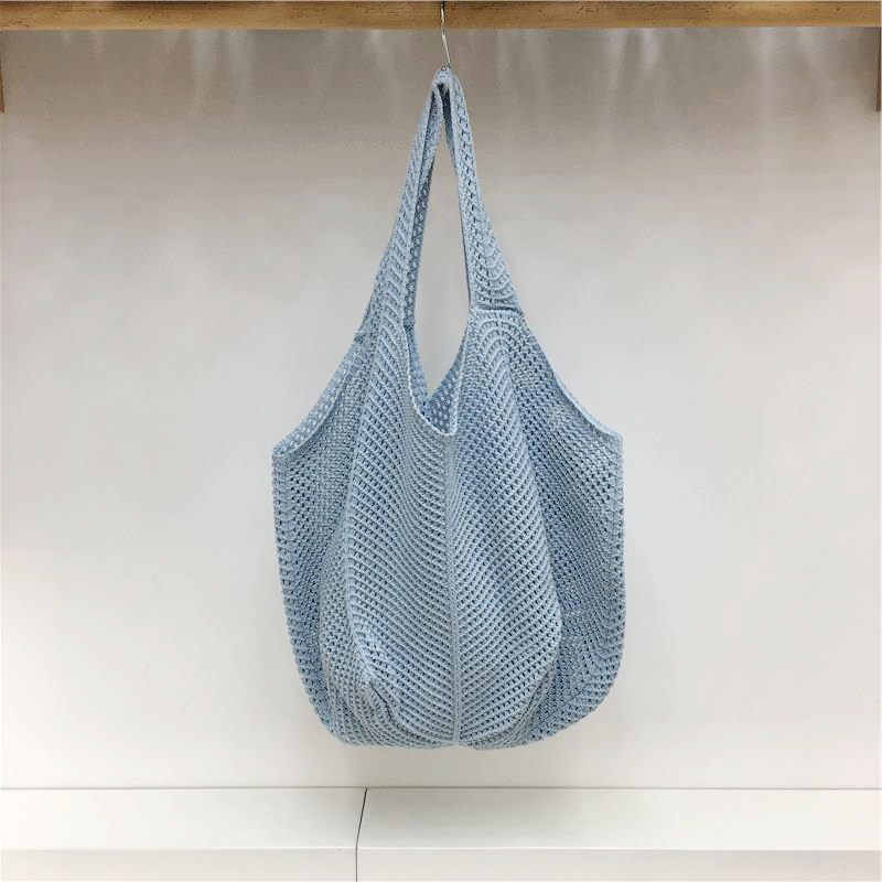 Red Large Hollow Woven Shoulder Bag - Casual Lazy Style, Handmade Korean Version 2025 Red Large Hollow Woven Shoulder Bag - Casual Lazy Style, Handmade Korean Version 2025