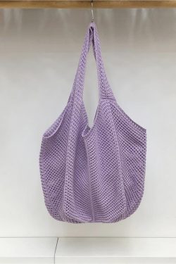 Red Large Hollow Woven Shoulder Bag - Casual Lazy Style, Handmade Korean Version 2025