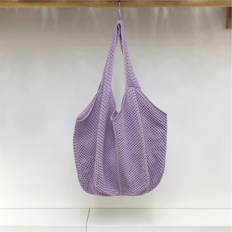 Red Large Hollow Woven Shoulder Bag - Casual Lazy Style, Handmade Korean Version 2025 Red Large Hollow Woven Shoulder Bag - Casual Lazy Style, Handmade Korean Version 2025