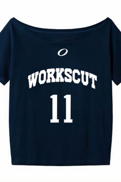 Red One-Shoulder Short Sleeve Women's Summer Letter Print Casual Off-Shoulder T-Shirt - Sexy Loose Slimming Top for Y2K Style