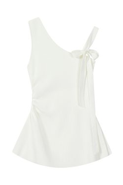 Red Pleated Waist-Cinching Sleeveless Tie Top Women's Summer Blouse - Floral Island Rose Style, Perfect for Y2K and Korean Fashion