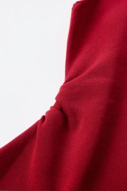 Red Pleated Waist-Cinching Sleeveless Tie Top Women's Summer Blouse - Floral Island Rose Style, Perfect for Y2K and Korean Fashion