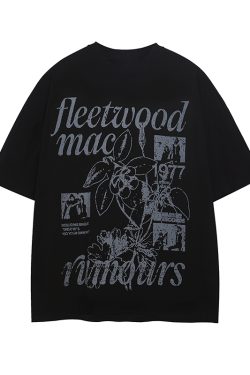 Red Short-Sleeve T-Shirt for Women with Retro Letter Print, Loose Fit College Style, Casual 90s Inspired Top