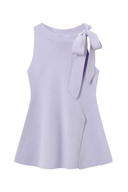 Red Sleeveless Split Back Top for Women, Summer Slim Fit Waist-Defining Blouse, Unique Sweet and Spicy Style