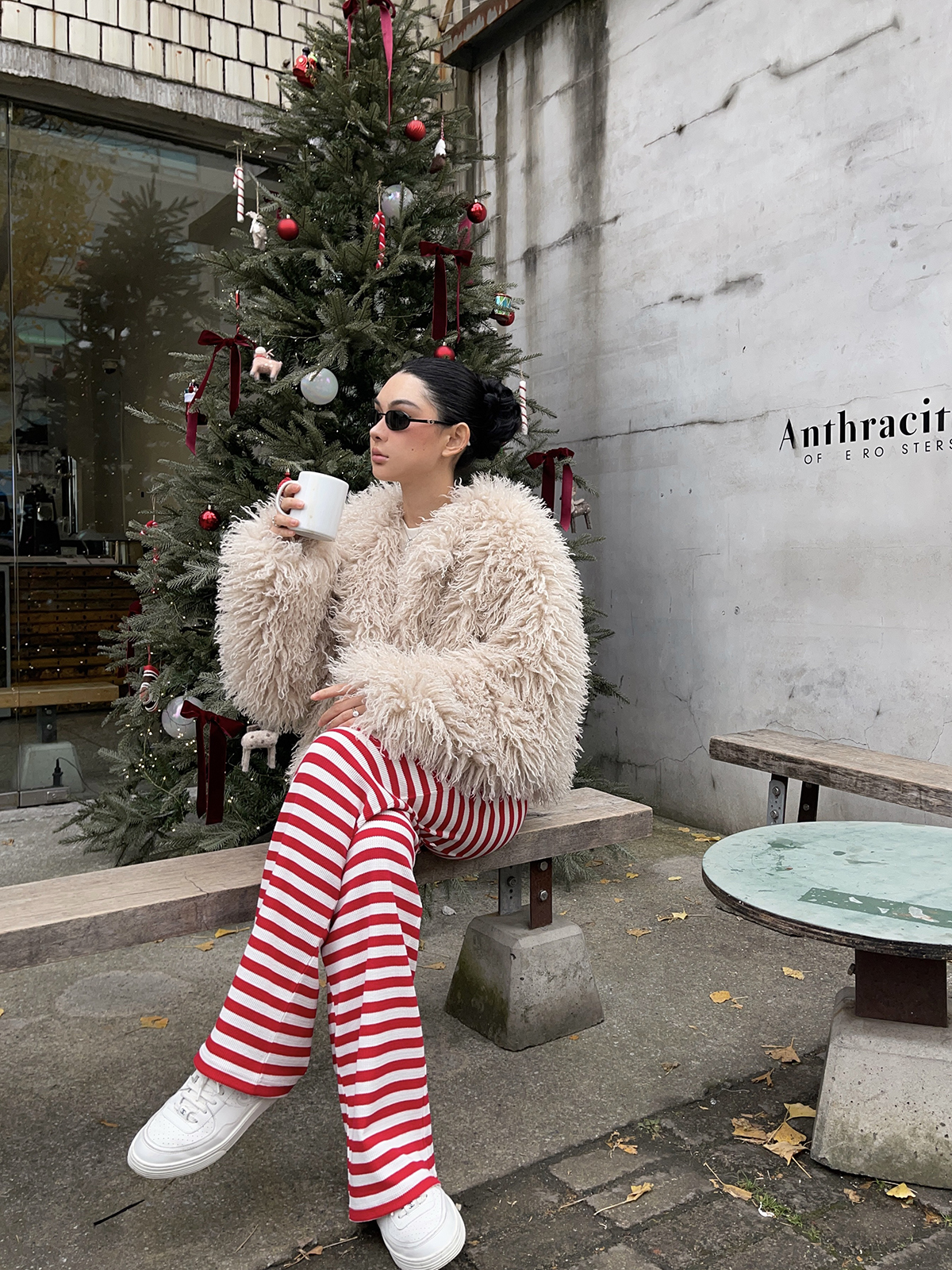 Red Striped Pants - Christmas Series, Festive Holiday Style, Cozy Winter Fashion, Trendy 90s Inspired Look Red Striped Pants - Christmas Series, Festive Holiday Style, Cozy Winter Fashion, Trendy 90s Inspired Look