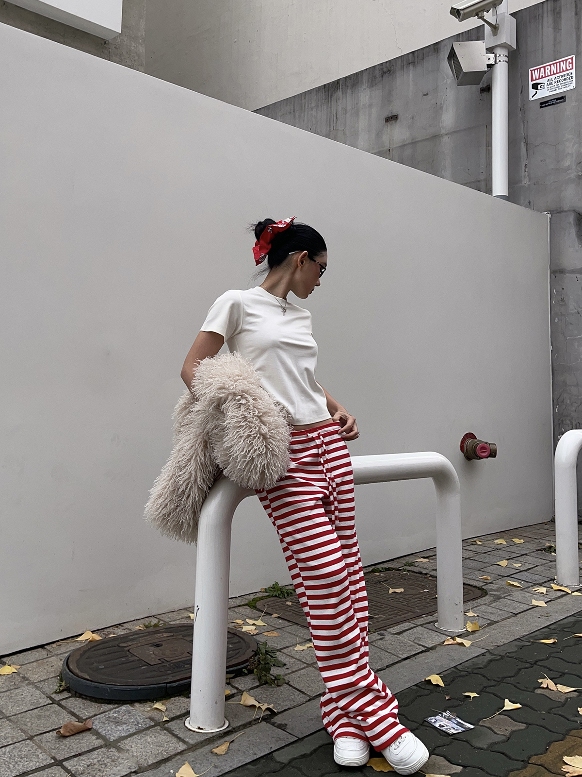 Red Striped Pants - Christmas Series, Festive Holiday Style, Cozy Winter Fashion, Trendy 90s Inspired Look Red Striped Pants - Christmas Series, Festive Holiday Style, Cozy Winter Fashion, Trendy 90s Inspired Look