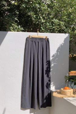 Relaxed Casual Wide-Leg Pants for Comfort - Loose Draping Long Pants Ideal for Air Conditioning and Everyday Wear