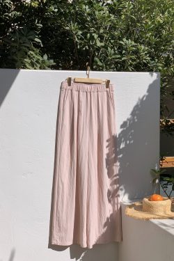 Relaxed Casual Wide-Leg Pants for Comfort - Loose Draping Long Pants Ideal for Air Conditioning and Everyday Wear