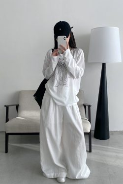 Relaxed Wide-Leg Linen Casual Pants - Comfortable Breathable Floor-Length Draping Trousers for Effortless Old Money Style