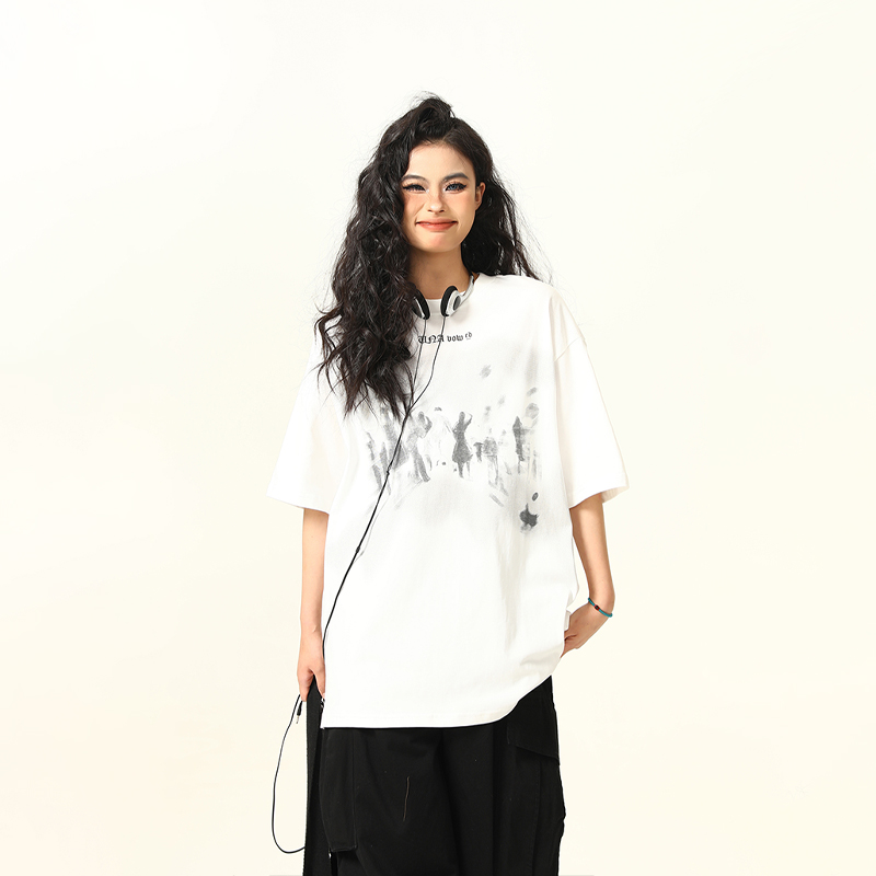 Retro Alien Print Short-Sleeve T-Shirt for Men and Women, Loose Fit Summer Top, Vintage 90s Style, Unisex Fashion Tee Retro Alien Print Short-Sleeve T-Shirt for Men and Women, Loose Fit Summer Top, Vintage 90s Style, Unisex Fashion Tee