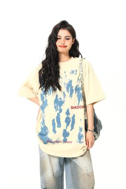 Retro American Life Graphic Printed Short Sleeve T-Shirt for Men and Women, Summer Casual Pure Cotton Couple Tee