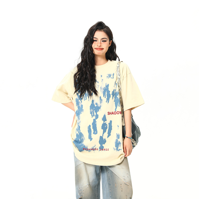 Retro American Life Graphic Printed Short Sleeve T-Shirt for Men and Women, Summer Casual Pure Cotton Couple Tee Retro American Life Graphic Printed Short Sleeve T-Shirt for Men and Women, Summer Casual Pure Cotton Couple Tee