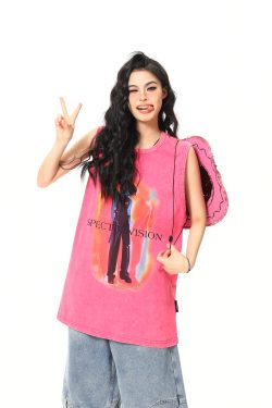 Retro American Sleeveless Vest for Summer - Trendy Street Style Shoulder Top in Wild A-Zi Design