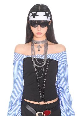 Retro American Style Color Block Fitness Headband for Men and Women - Five-Pointed Star Design, Y2K Sports Accessories