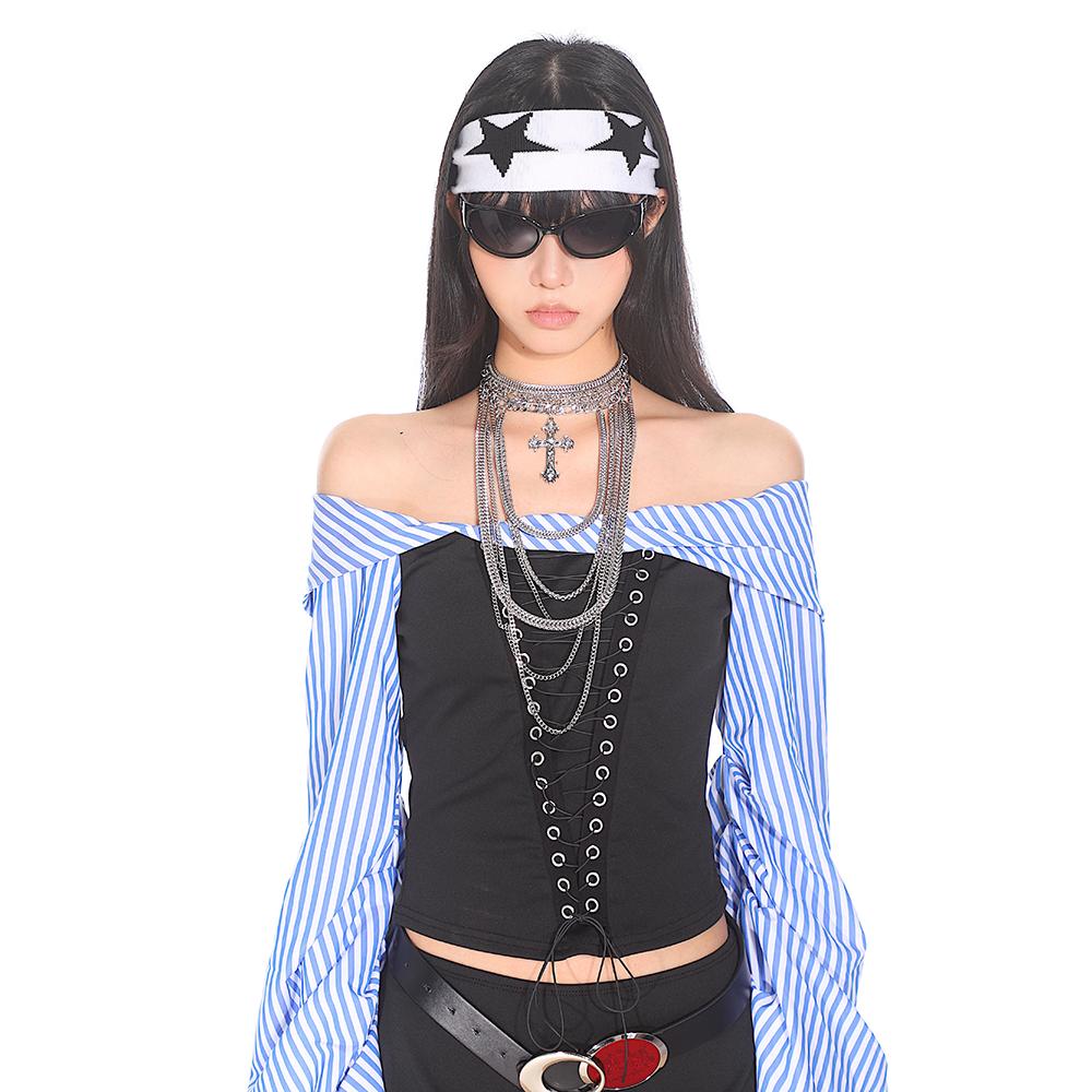 Retro American Style Color Block Fitness Headband for Men and Women - Five-Pointed Star Design, Y2K Sports Accessories Retro American Style Color Block Fitness Headband for Men and Women - Five-Pointed Star Design, Y2K Sports Accessories