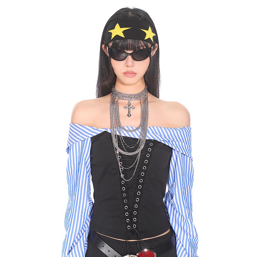 Retro American Style Color Block Fitness Headband for Men and Women - Five-Pointed Star Design, Y2K Sports Accessories Retro American Style Color Block Fitness Headband for Men and Women - Five-Pointed Star Design, Y2K Sports Accessories