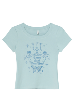 Retro Angel Print Slim Fit Short Sleeve T-Shirt for Women - Summer 2025 Style, Casual, Y2K, Trendy Top