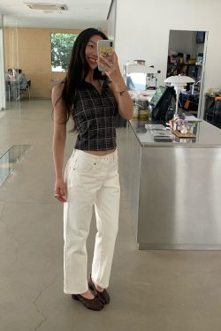Retro Ankle-Length White Cow Print Capsule Pants - Mid-Low Waist Small Straight Fit, Hip-Enhancing Style, Soap-Scented Design