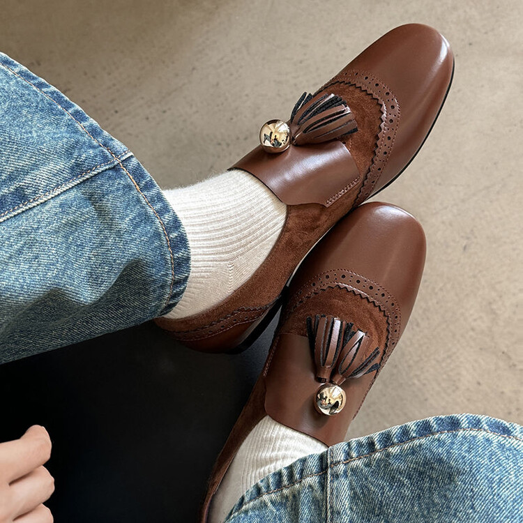 Retro British Style Flat Leather Loafers for Women - Versatile Fashionable Italian-Inspired Shoes Retro British Style Flat Leather Loafers for Women - Versatile Fashionable Italian-Inspired Shoes