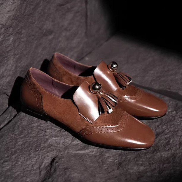 Retro British Style Flat Leather Loafers for Women - Versatile Fashionable Italian-Inspired Shoes Retro British Style Flat Leather Loafers for Women - Versatile Fashionable Italian-Inspired Shoes