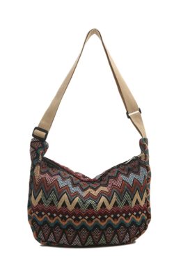 Retro Canvas Crossbody Bag for Women - Ethnic Fashion Versatile Shoulder Dumpling Bag in Lazy Style