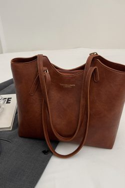 Retro Casual Shoulder Bag for Women - Large Capacity Tote, Versatile Spring 2025 Design, Perfect for Commuting and Everyday Use