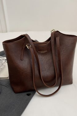 Retro Casual Shoulder Bag for Women - Large Capacity Tote, Versatile Spring 2025 Design, Perfect for Commuting and Everyday Use