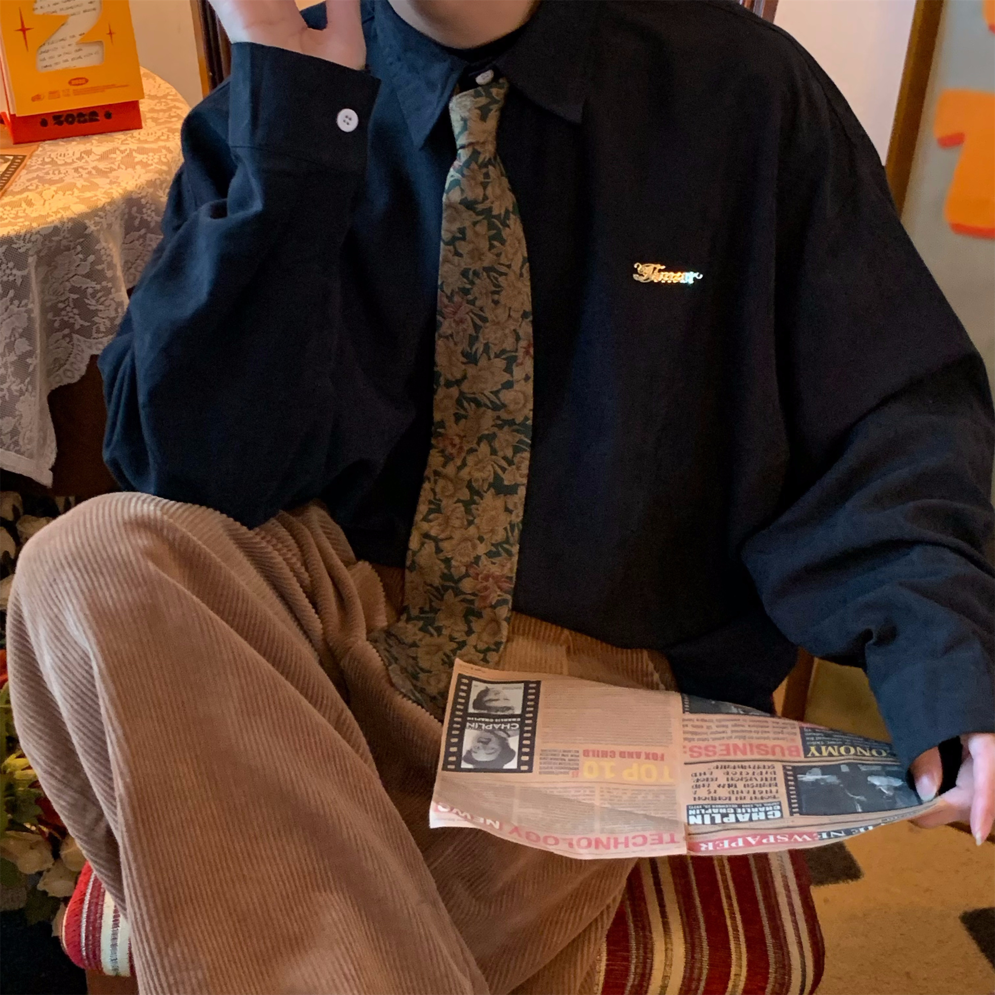 Retro Casual Solid Color Long Sleeve Shirt - Versatile Loose Fit Layering Top for Spring 2024 Retro Casual Solid Color Long Sleeve Shirt - Versatile Loose Fit Layering Top for Spring 2024