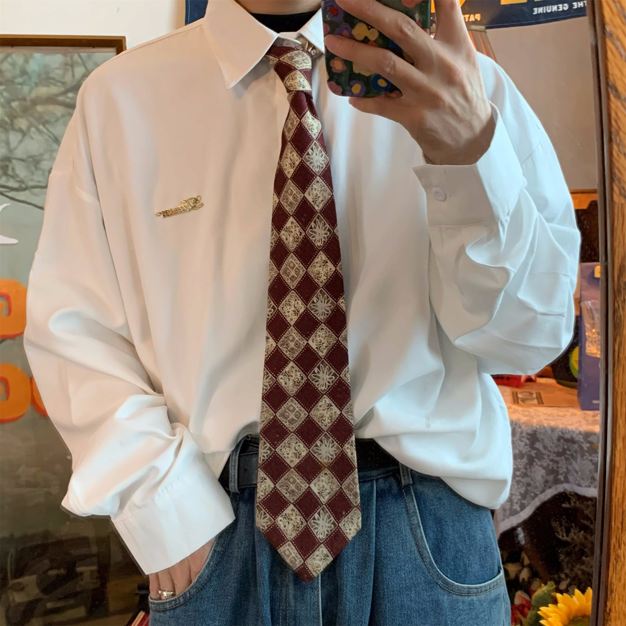 Retro Casual Solid Color Long Sleeve Shirt - Versatile Loose Fit Layering Top for Spring 2024 Retro Casual Solid Color Long Sleeve Shirt - Versatile Loose Fit Layering Top for Spring 2024