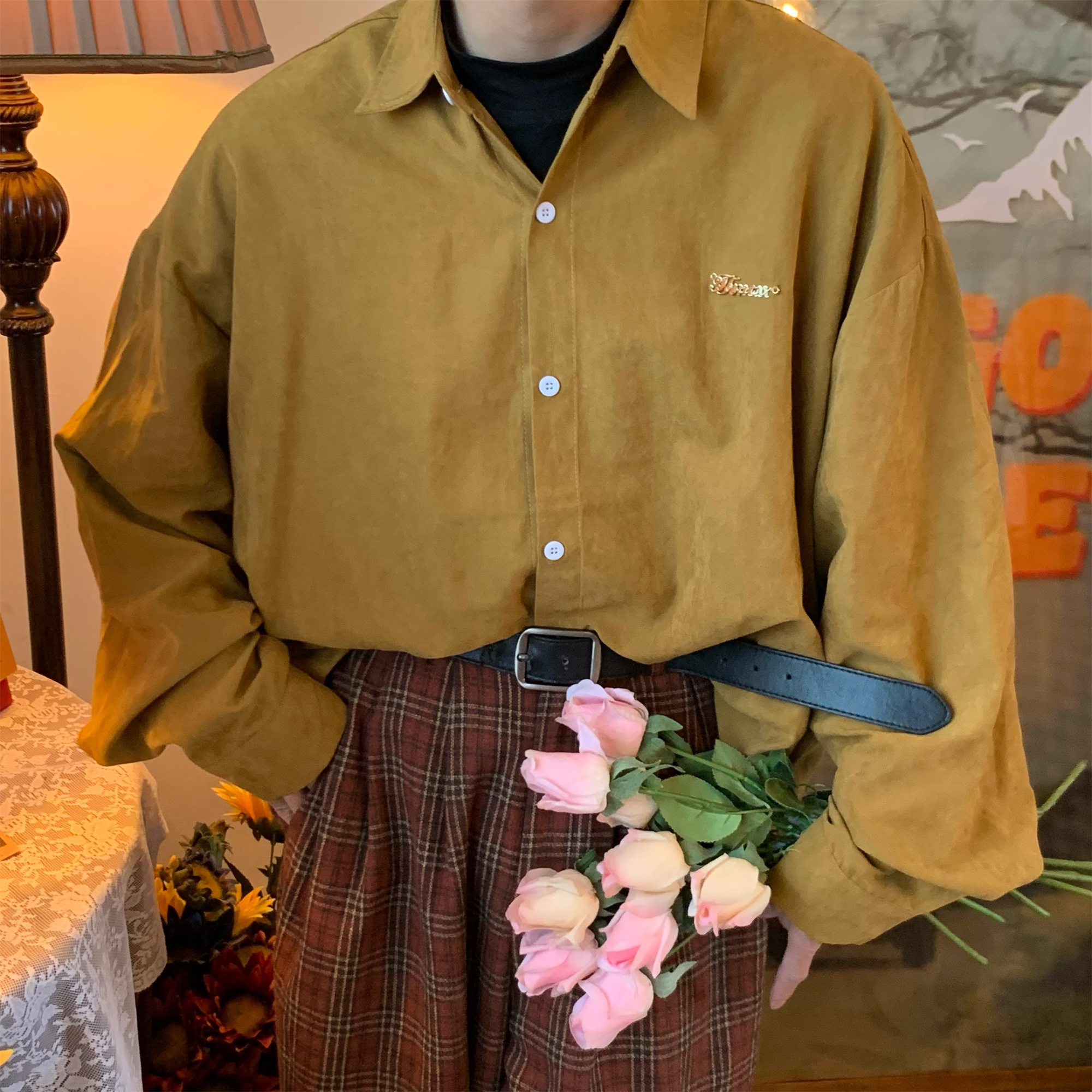 Retro Casual Solid Color Long Sleeve Shirt - Versatile Loose Fit Layering Top for Spring 2024 Retro Casual Solid Color Long Sleeve Shirt - Versatile Loose Fit Layering Top for Spring 2024