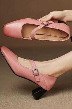 Retro Chinese Style Qipao Flat Mouth Single Shoes for Women - Sweet Slim Fit Genuine Leather Deer and Nara Literary Design