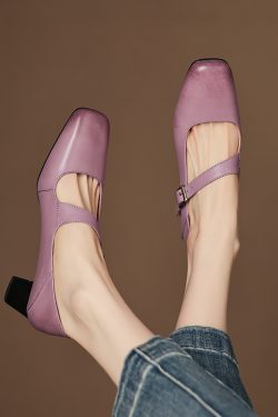 Retro Chinese Style Qipao Flat Mouth Single Shoes for Women - Sweet Slim Fit Genuine Leather Deer and Nara Literary Design