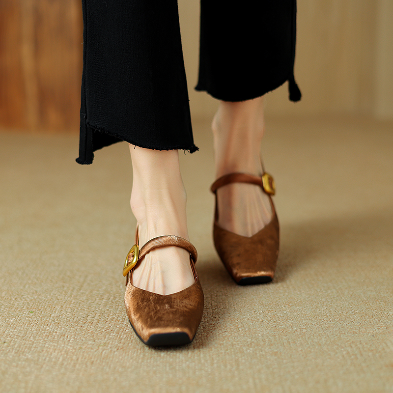 Retro Chinese Style Square Toe One-Strap Mary Jane Shoes for Women - Versatile Chunky Heel Flats Retro Chinese Style Square Toe One-Strap Mary Jane Shoes for Women - Versatile Chunky Heel Flats