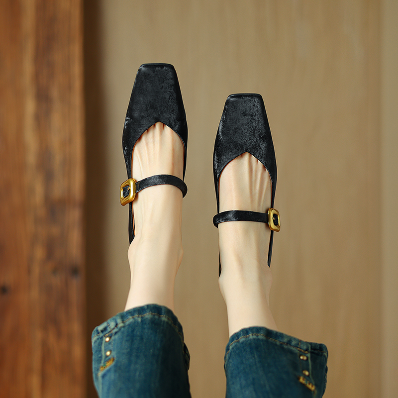 Retro Chinese Style Square Toe One-Strap Mary Jane Shoes for Women - Versatile Chunky Heel Flats Retro Chinese Style Square Toe One-Strap Mary Jane Shoes for Women - Versatile Chunky Heel Flats