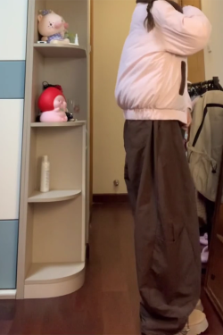 Retro Coffee-Colored Work Pants for Women - Loose Fit, Wide-Leg, Floor-Length Casual Trousers, American-Style, 90s Inspired