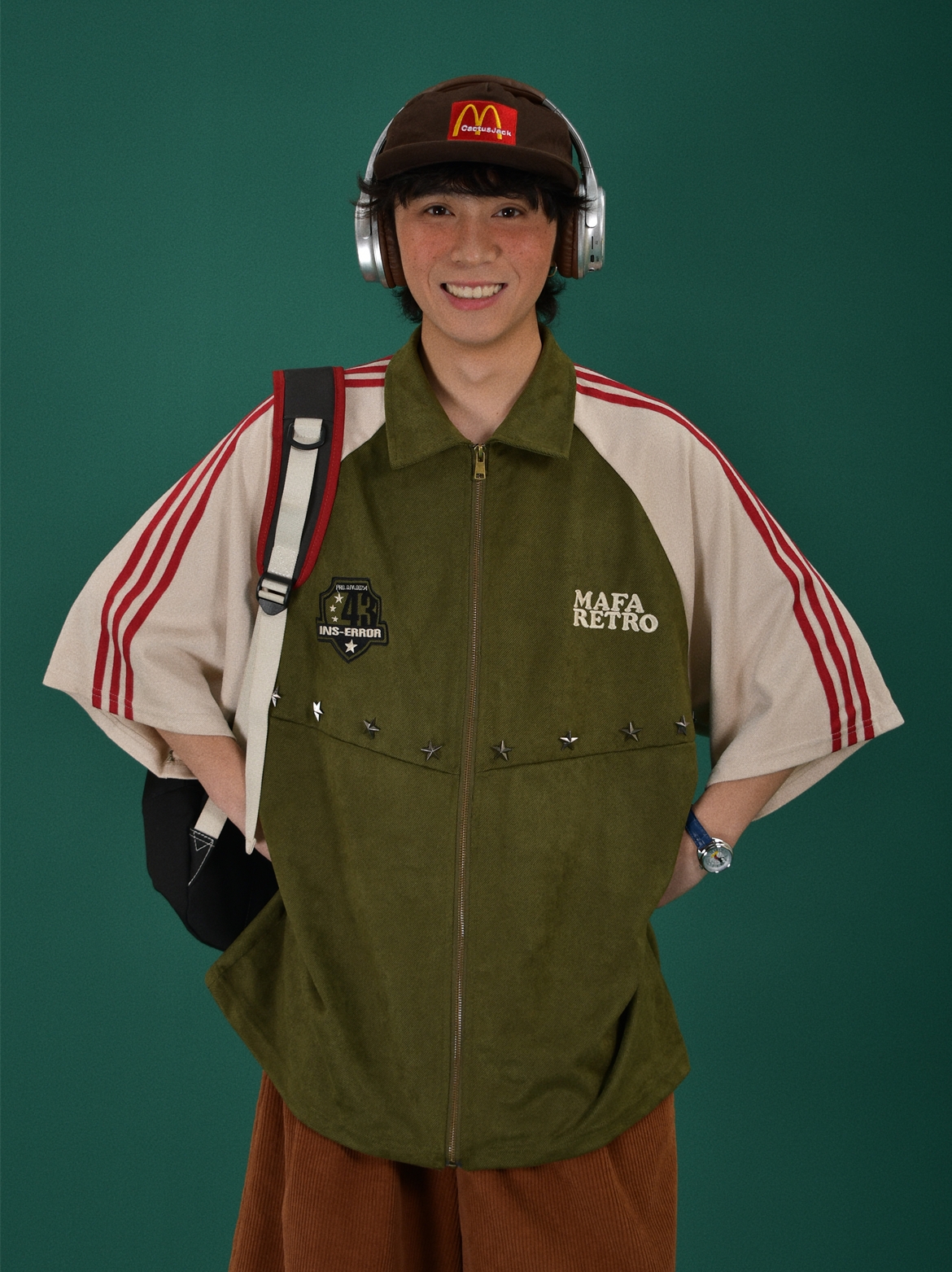 Retro Color Block Embroidered Short Sleeve Shirt - Suede Velvet Summer Loose Fit with Double Stripe - Trendy 90s Style Retro Color Block Embroidered Short Sleeve Shirt - Suede Velvet Summer Loose Fit with Double Stripe - Trendy 90s Style