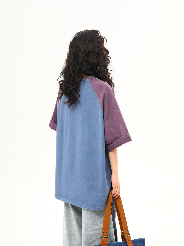 Retro Color-Blocking Letter Short-Sleeve T-Shirt for Women - Casual Summer Loose Fit Tee, Perfect for Y2K & 90s Style Retro Color-Blocking Letter Short-Sleeve T-Shirt for Women - Casual Summer Loose Fit Tee, Perfect for Y2K & 90s Style