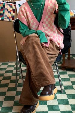 Retro Corduroy Casual Pants for Couples - Japanese Streetwear Loose Wide-Leg Design - Hong Kong Style Fashion