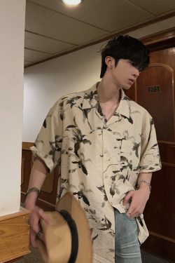 Retro Cuban Collar Floral Short-Sleeve Shirt for Men and Women - Vintage Loose Beach Style, Lightweight Summer Trend