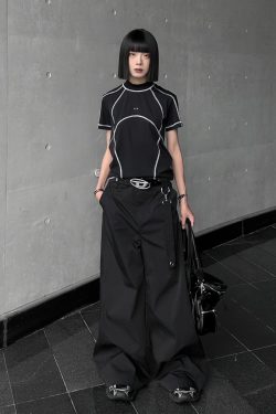 Retro Deconstructed Short-Sleeve Women's Summer T-Shirt - American Style Casual Slim Fit Top for Y2K Outdoor Fashion