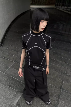 Retro Deconstructed Short-Sleeve Women's Summer T-Shirt - American Style Casual Slim Fit Top for Y2K Outdoor Fashion