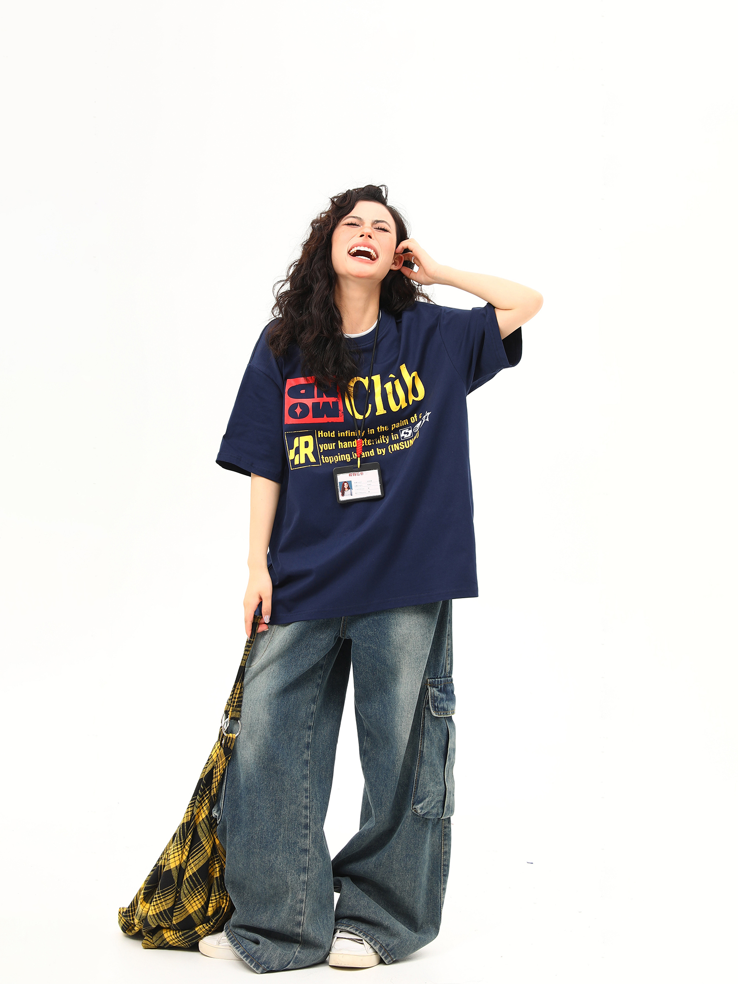 Retro Double Collar Letter Short-Sleeve T-Shirt for Men and Women, Pure Cotton Round Neck Couples Tee, Vintage American Style Retro Double Collar Letter Short-Sleeve T-Shirt for Men and Women, Pure Cotton Round Neck Couples Tee, Vintage American Style