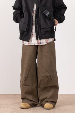 Retro Draped Casual Pants for Men - Stylish Wide-Leg Trousers, Loose Fit Workwear, High-End Fashion