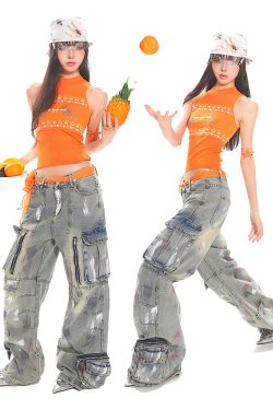 Retro Fair Isle Cat Tank Top for Women - Slimming Sleeveless Summer Top, Sweet and Spicy Y2K Style