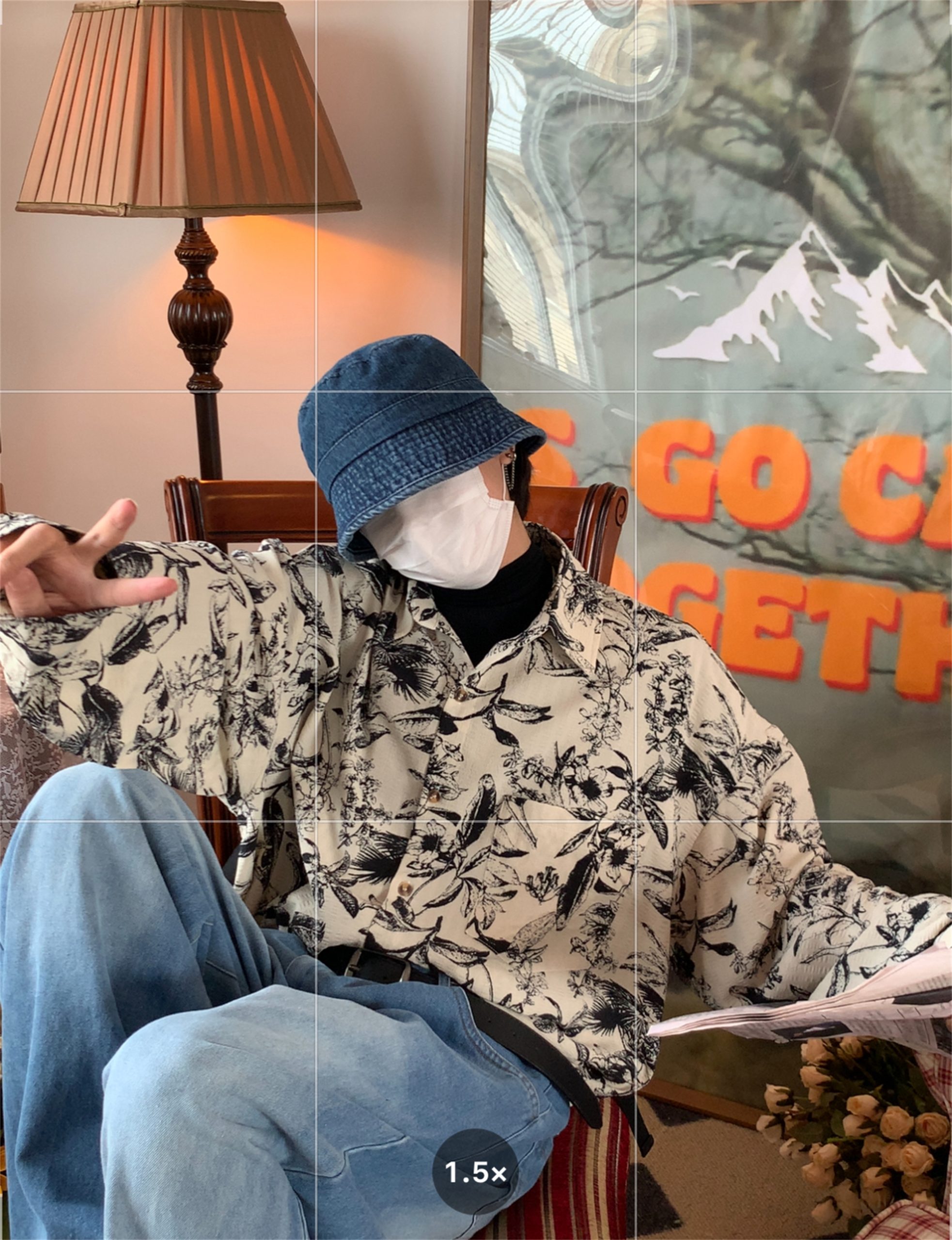 Retro Floral Long Sleeve Shirt - Handmade Watercolor Design, Autumn Style, Loose Fit, Versatile High-End Fashion Retro Floral Long Sleeve Shirt - Handmade Watercolor Design, Autumn Style, Loose Fit, Versatile High-End Fashion