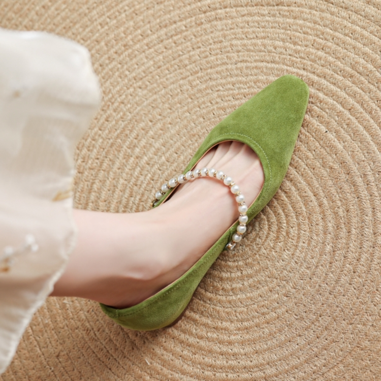 Retro French Pearl One-Strap Square Toe Mary Jane Shoes for Women - Italian Style Shallow Mouth Flats Retro French Pearl One-Strap Square Toe Mary Jane Shoes for Women - Italian Style Shallow Mouth Flats