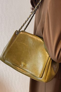 Retro French Style Large Capacity Underarm Bag with Chain, Commuter Crossbody Bag for Women, Fashionable and Chic